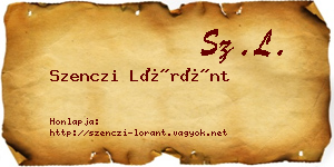 Szenczi Lóránt névjegykártya