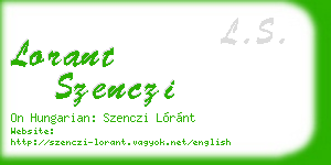 lorant szenczi business card