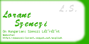 lorant szenczi business card